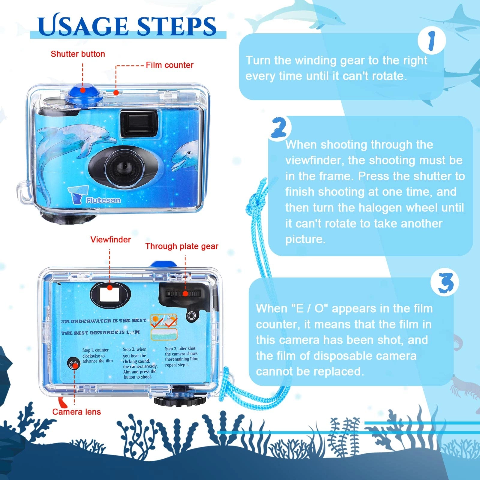 Disposable Camera - 3 Pcs Waterproof 35 mm With Flash