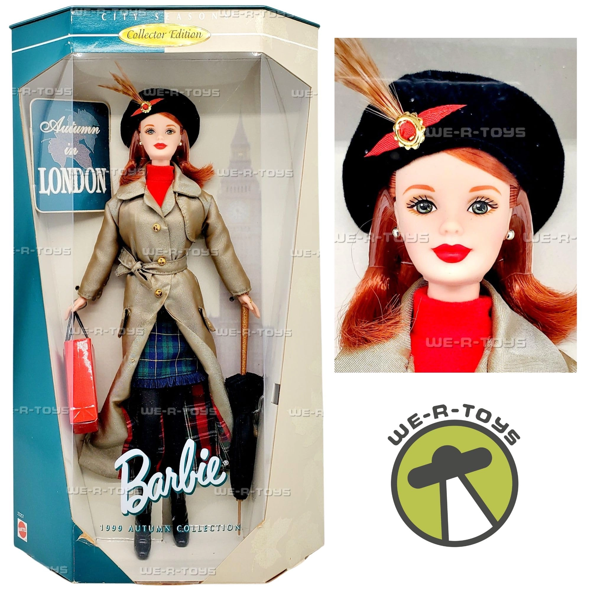 Barbie City Seasons Collector Edition Autumn in London - 1999 Original Box redheaded green-eyed
