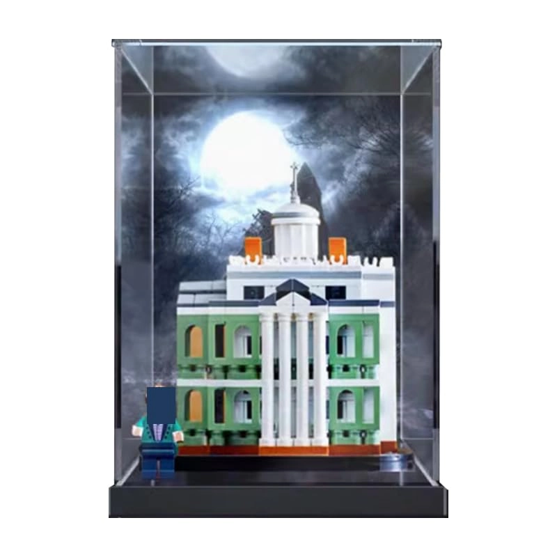 Clear Acrylic Display Case (40521) - White Bottom 5.90x5.90x7.87in.