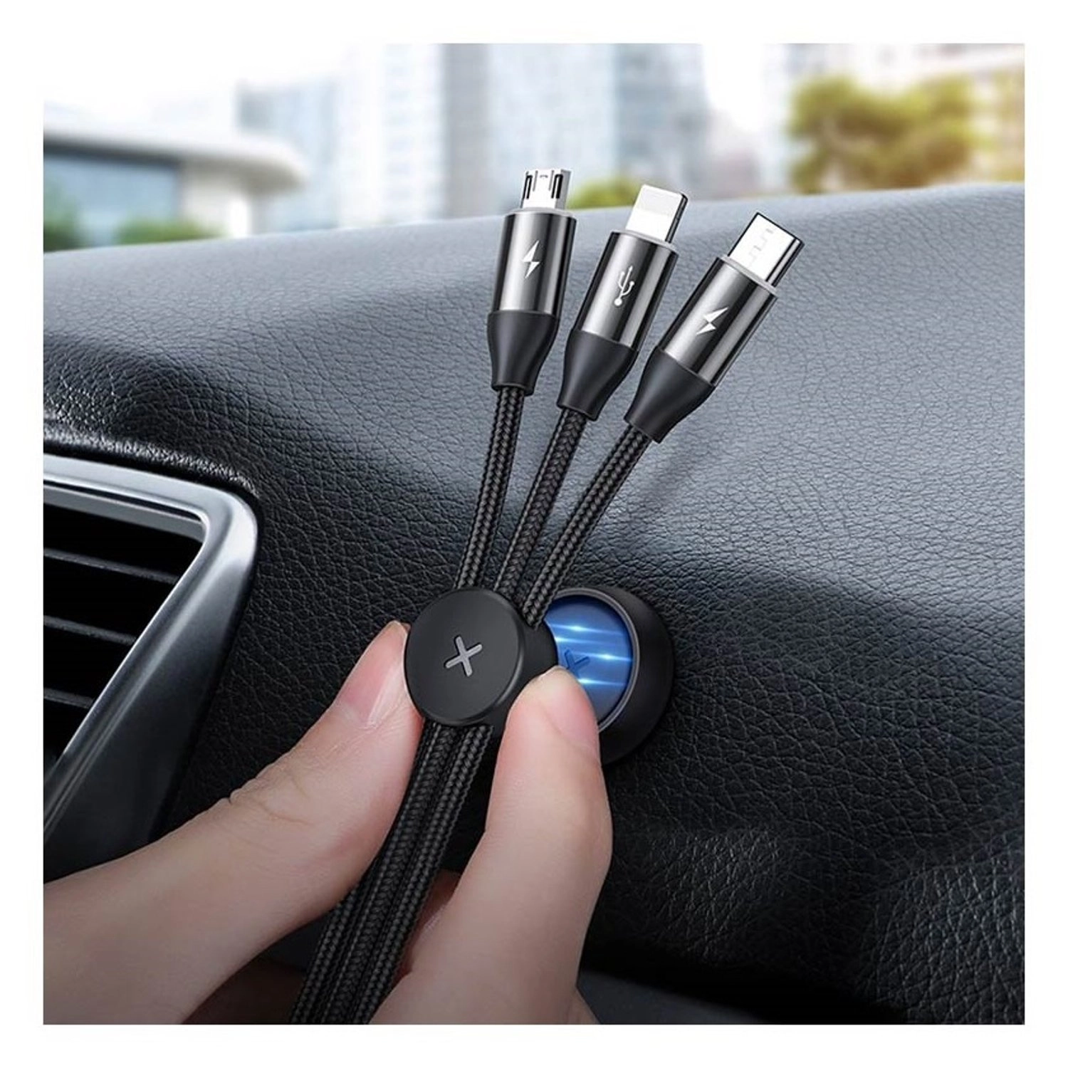 3in1 Charging Cable - 1m iOS/Micro USB/Type C