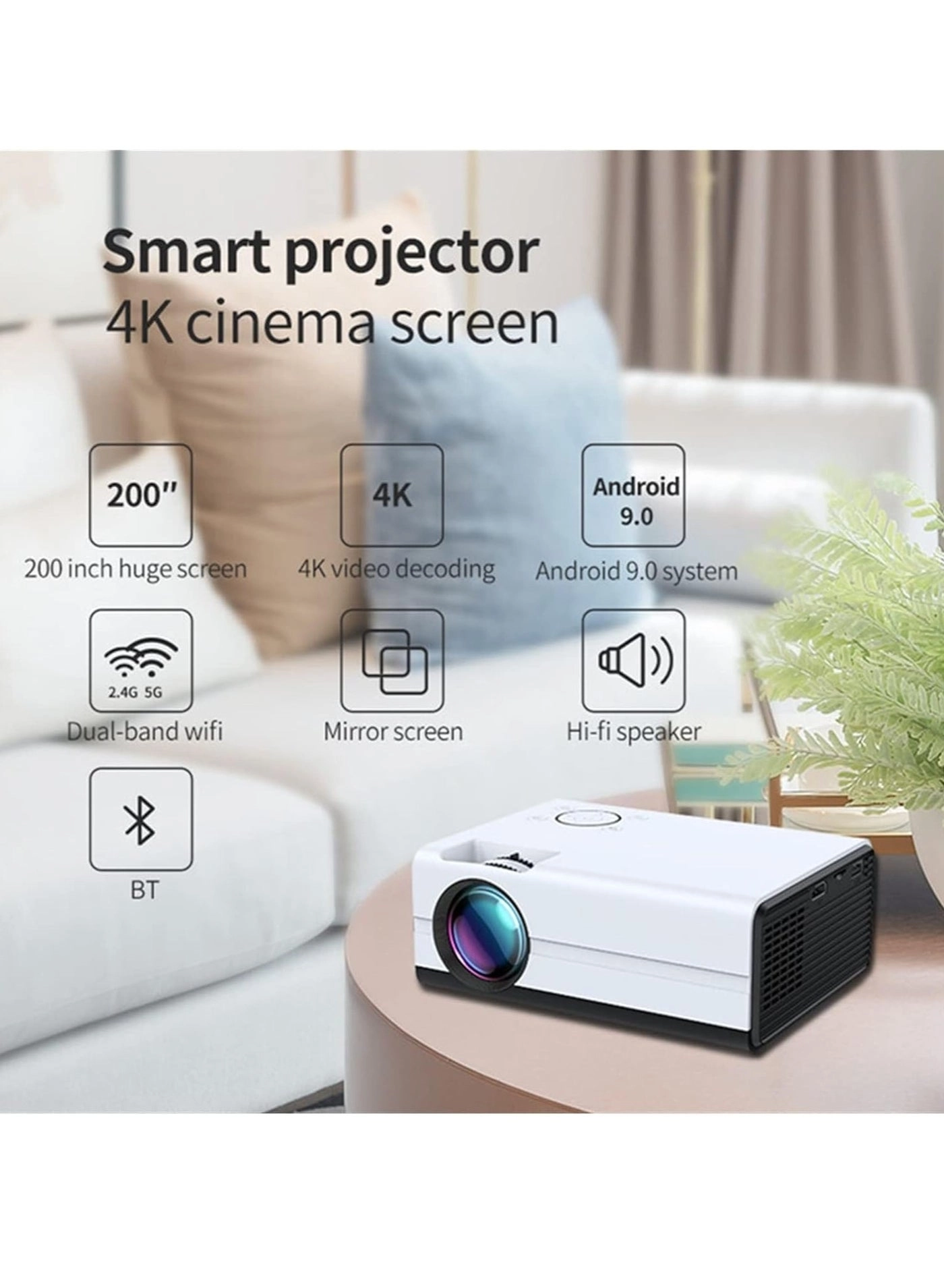 Portable Projector 1pc, White 4