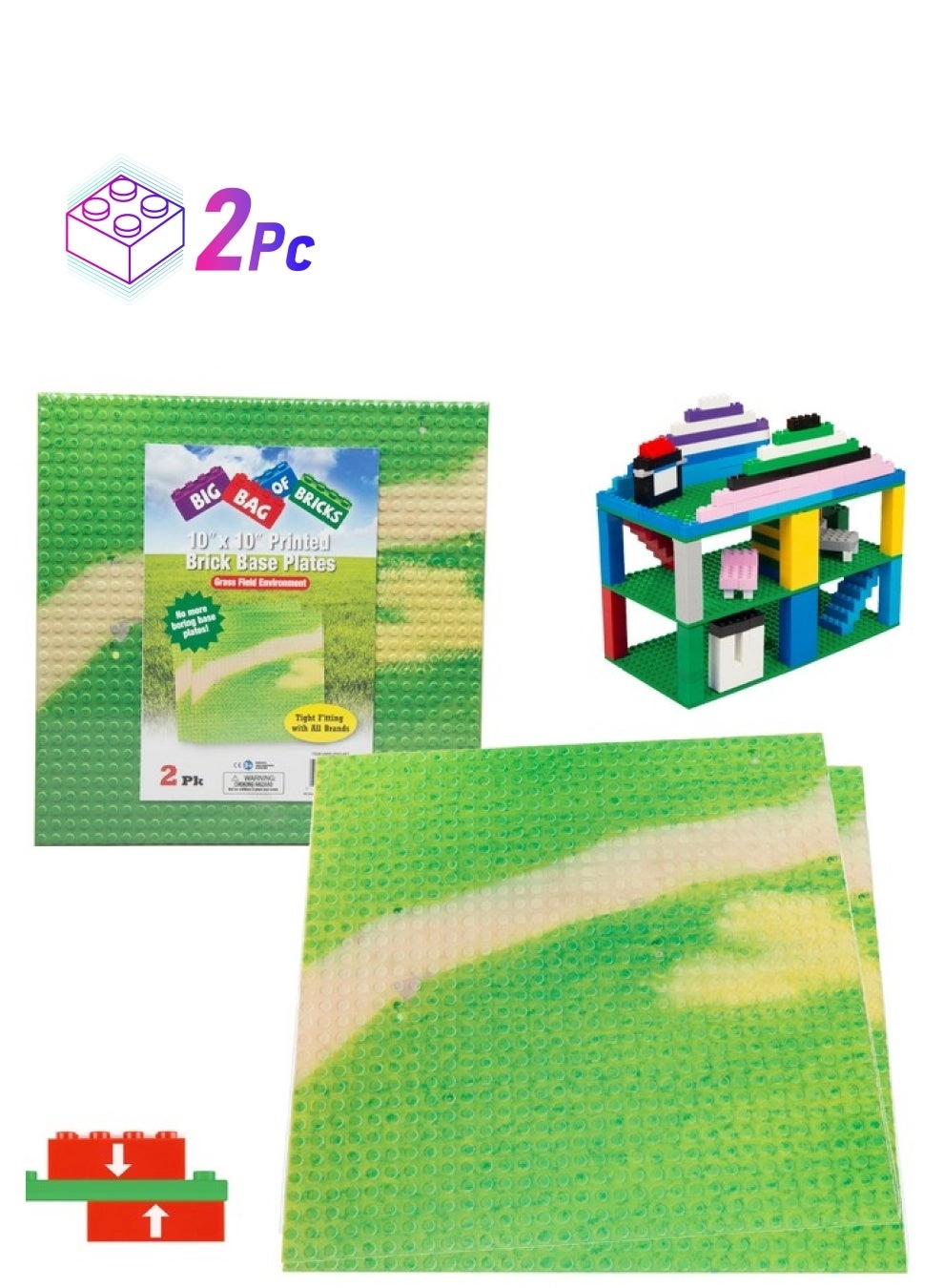 SCS Direct Brick Building Baseplates - 2 pcs