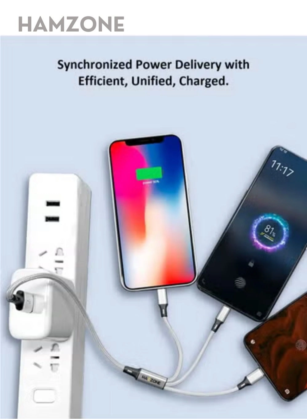 3 in 1 Fast Charging Cable 100 W USB-C to Lightning 1.2m