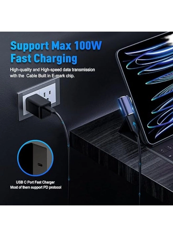 USB4 Cable Right Angle Adapter 240W USB C to USB C Pack