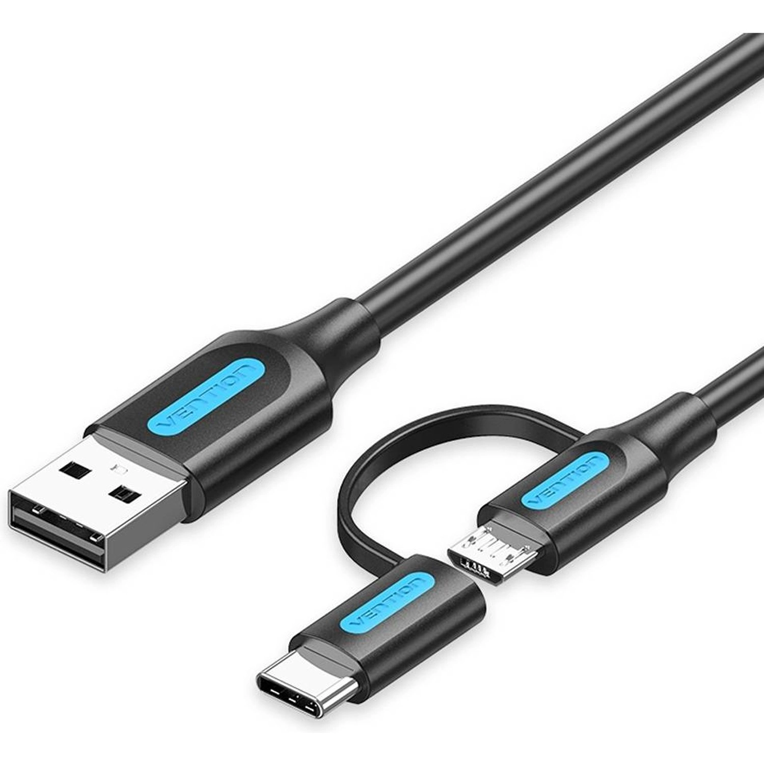 Vention Standard Cable 480Mbps USB-A to Micro-B/USB-C 0.3m