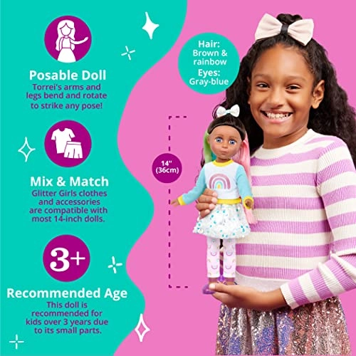 Torrei Fashion Doll - 14-Inch Multicolored Hair Blue Eyes Ages 3+