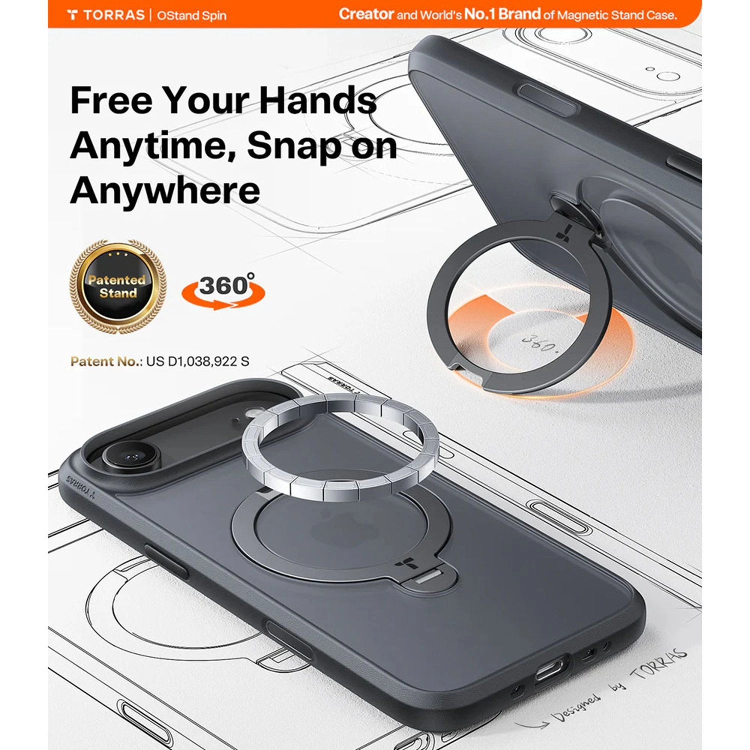 Ostand Spin Series Case with MagSafe for iPhone 17 Air