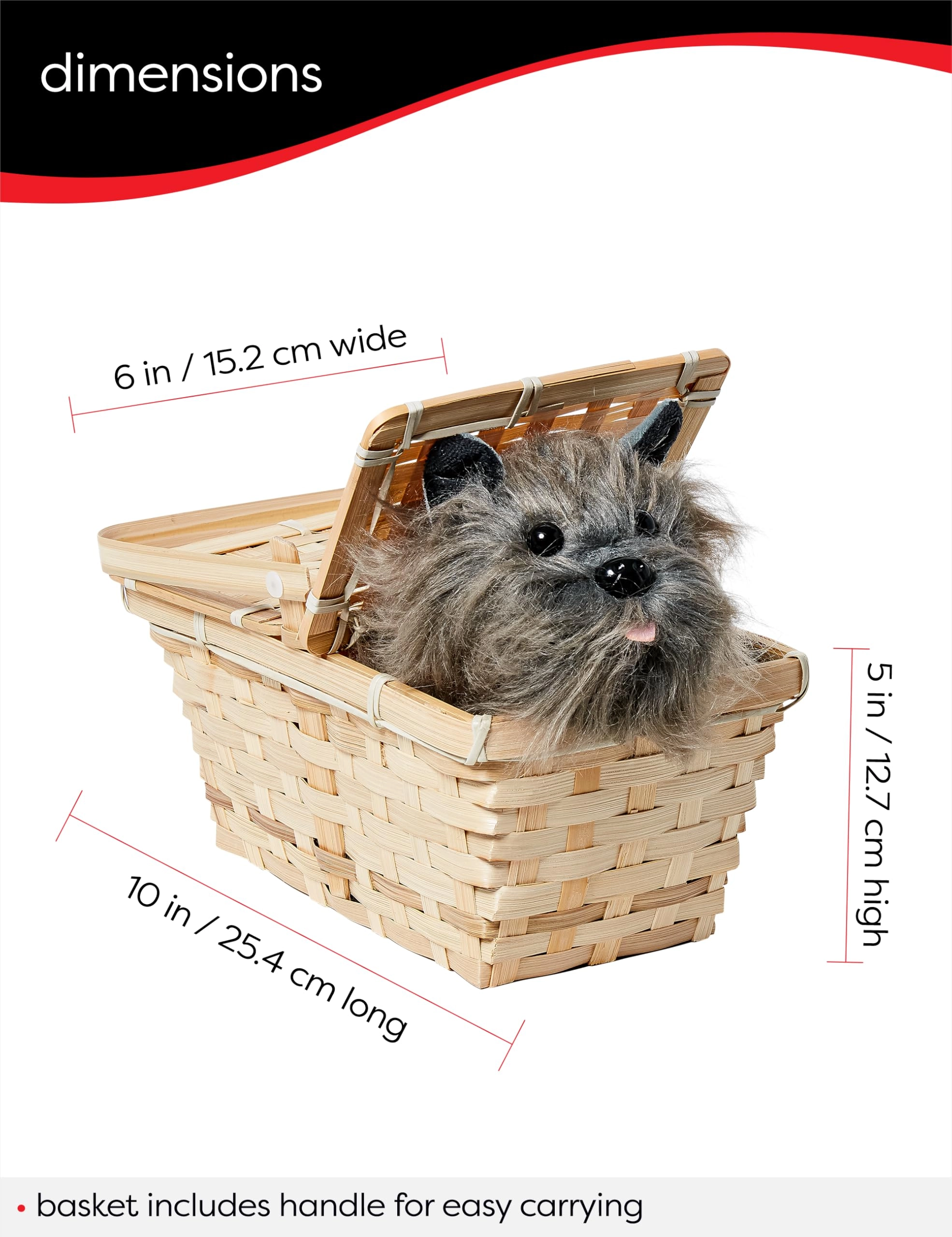 Wizard of Oz Dorothys Toto In A Basket - 10 x 7 x 5 inches