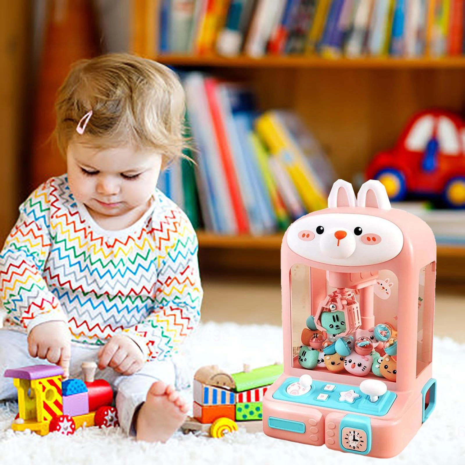 Claw Machine - 30 Toys 10 Gashapons Music Light Rabbit