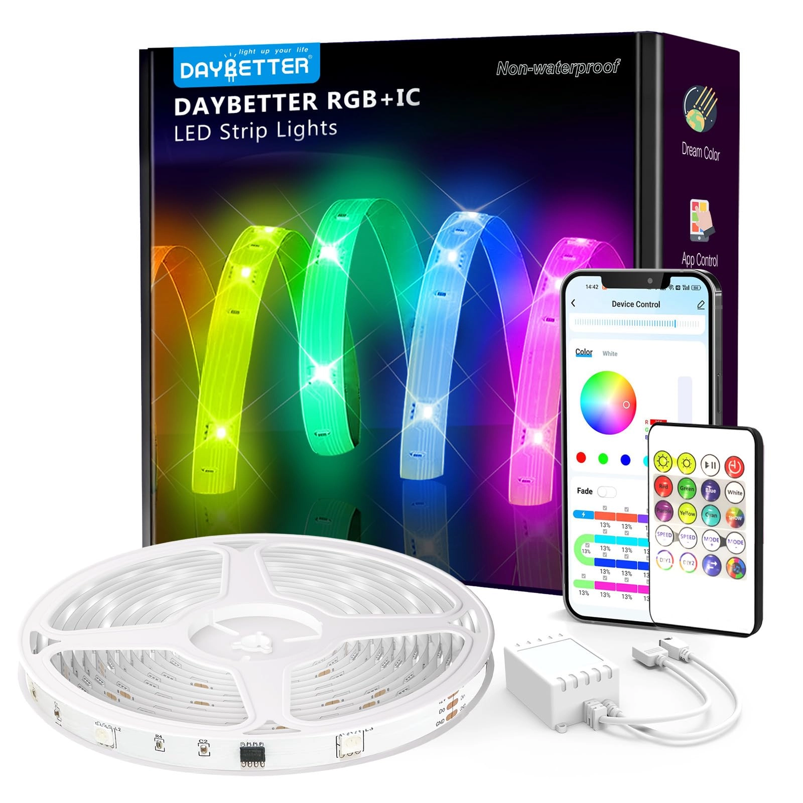daybetter Smart IC LED Strip Lights - 32.8 FT