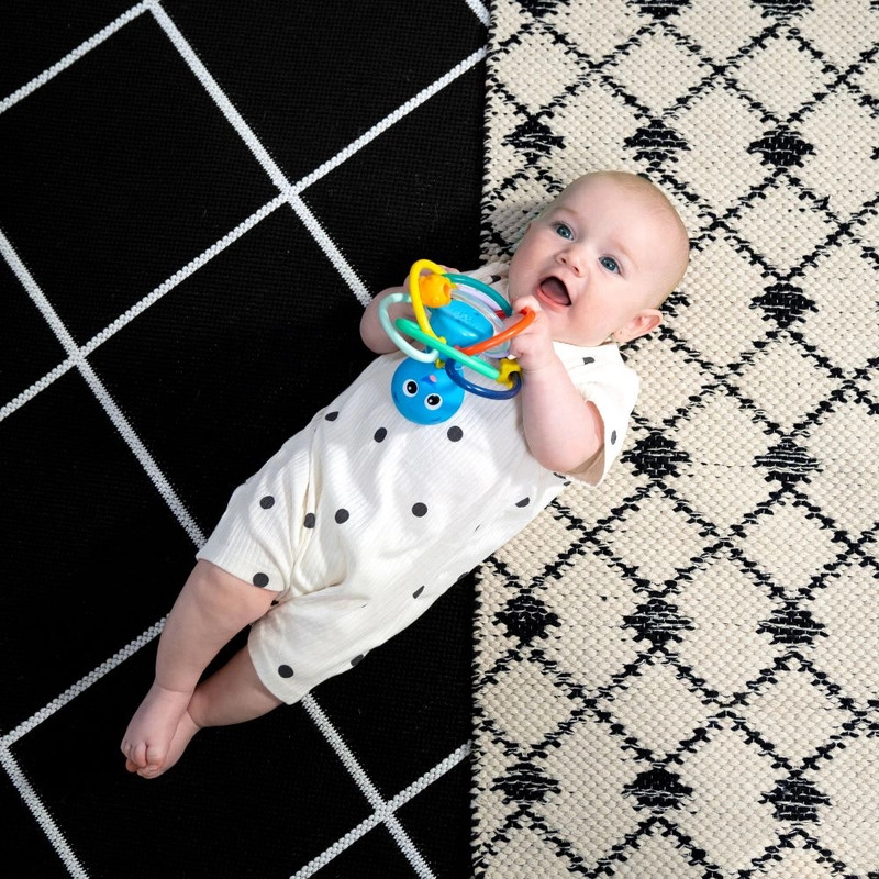 Opus's Shake And Soothe Teether Toy - 6 rings hidden rattle