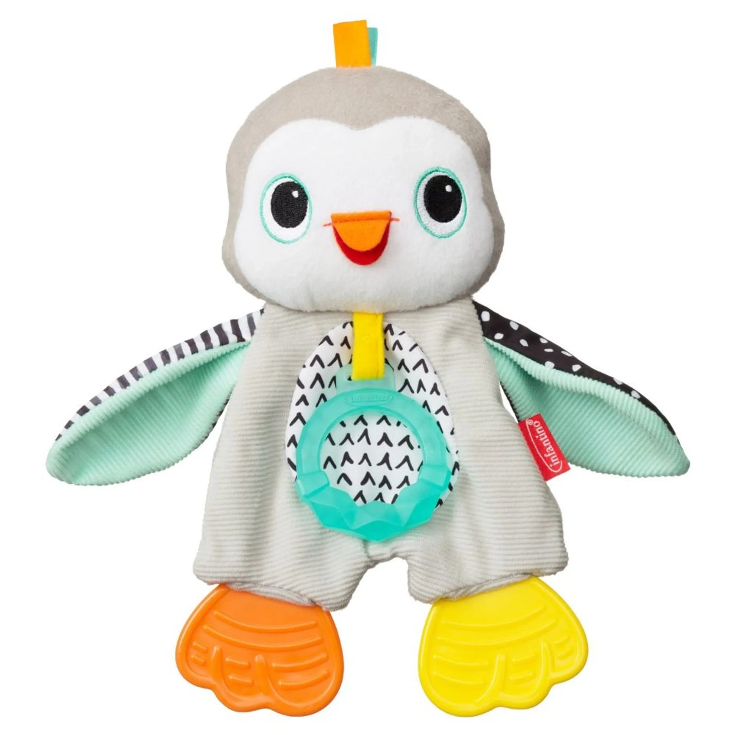Infantino Cuddly Penguin Teether - 3 BPA-free teethers Suitable for newborns