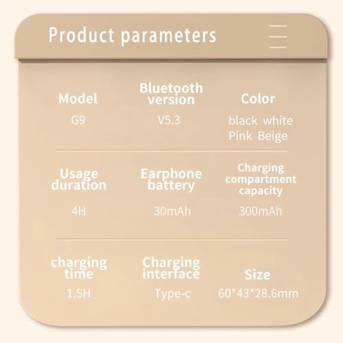 Touch Screen Slider Earphones Wireless Earbud