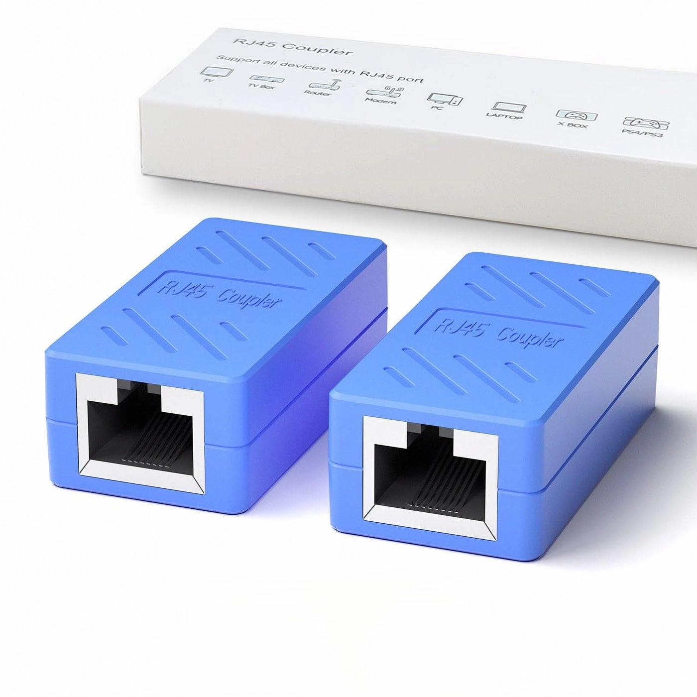 Dingsun RJ45 Coupler - Cat7/Cat6/Cat5e/Cat5 Female to Female Blue Pack