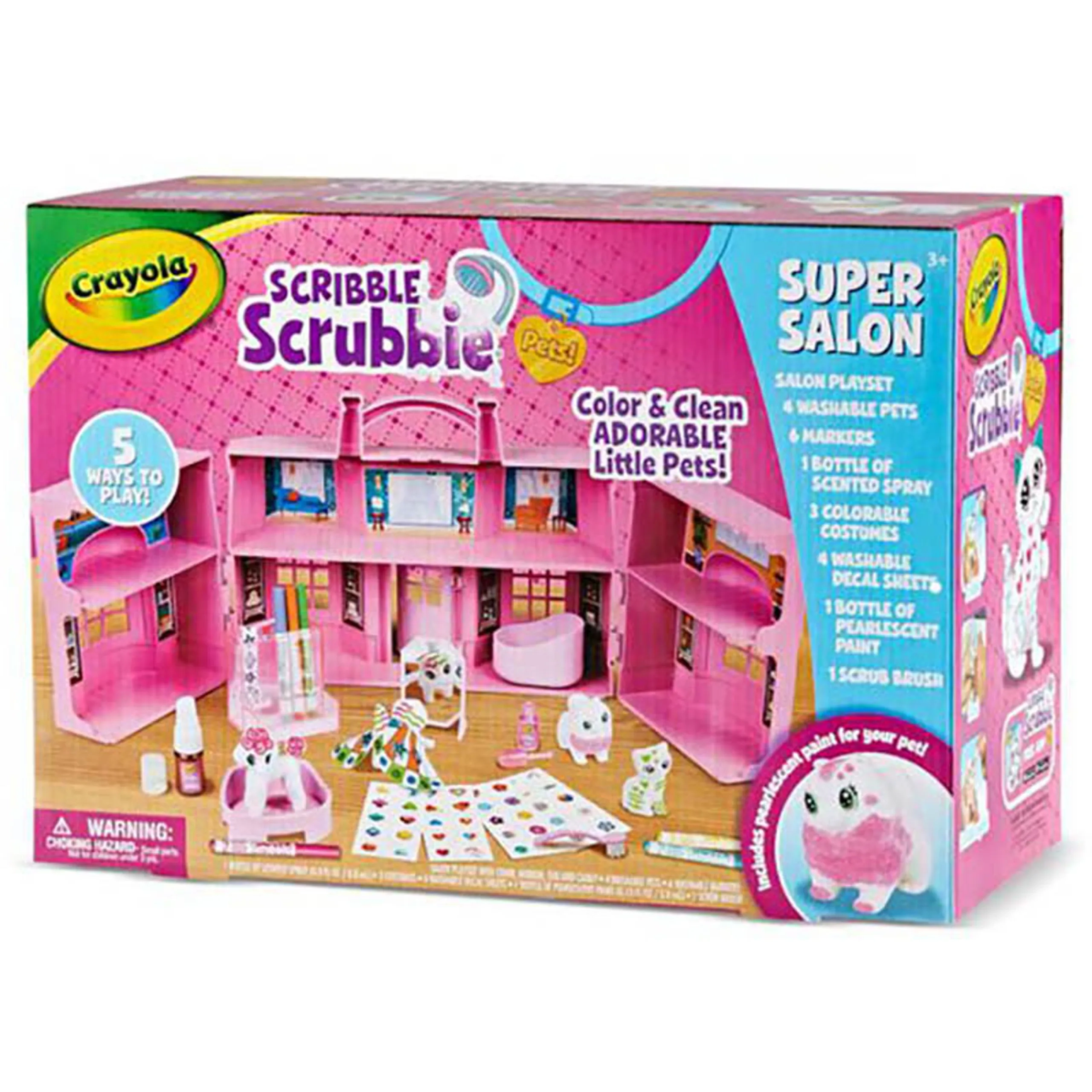 Scribble Scrubbie Pets Super Salon - 4 Pets 6 Markers
