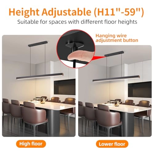 Modern LED Pendant Light - 3000k/4500k/6000k 10% to 100% Dimmable