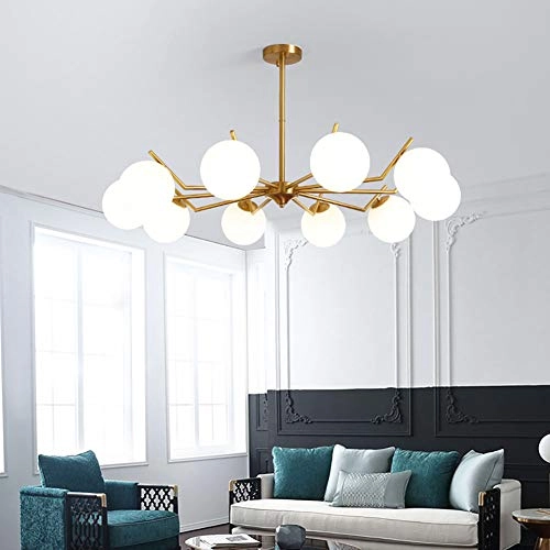 Modern Simple Chandelier - E14 10 head Copper