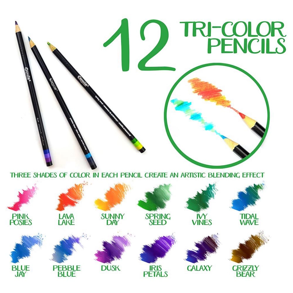 Tri Shade Colored Pencils - 12