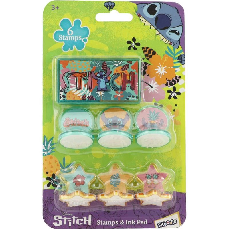 Disney Stitch Stamp Set - 7 Pieces Ink Pad