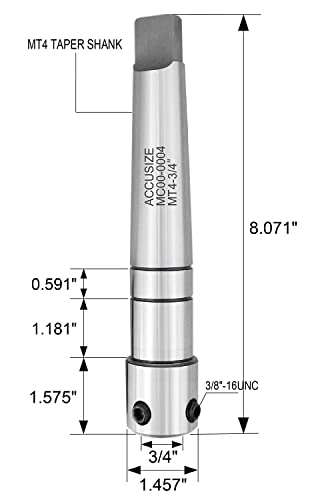 Magnetic Drill Annular Cutter Arbor - MT4 to 3/4'' Weldon Shank
