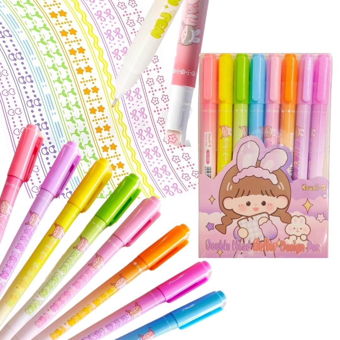 Bright, Bright Curve Highlighter Pen Set - Multicolor Dual Tip