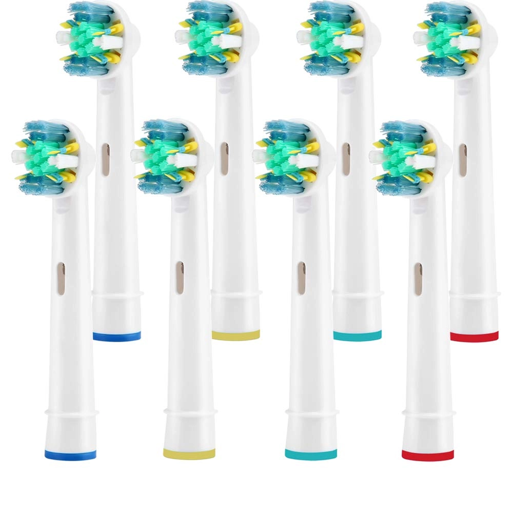 Grop Toothbrush Replacement Heads - Pro 1000 Pro 3000 Pro 5000 Pro 7000 Vitality Floss Action8 Count with Covers