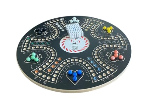 wahoo - Wooden 16 Colored Glass Marbles