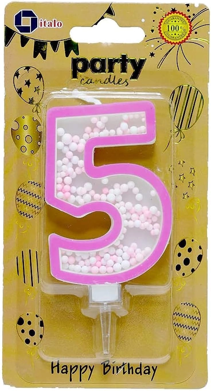 AL ARQAM LLC 5 Number Foam Balls Birthday Candle