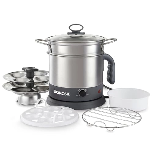Electric Steel Kettle with Steamer - 1.3L