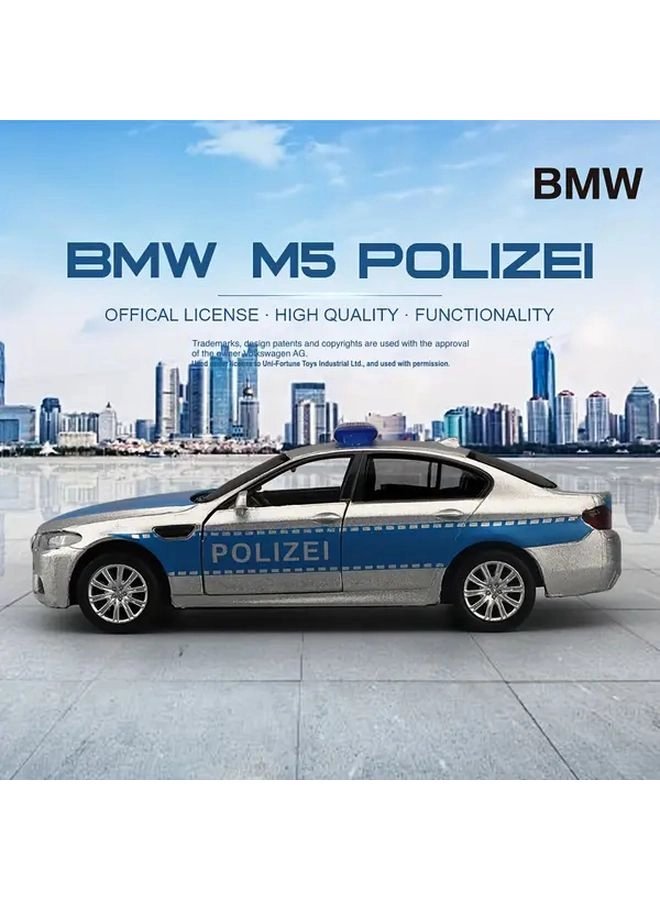 M5 Police Car - Grey Blue Alloy Pull-Back Action