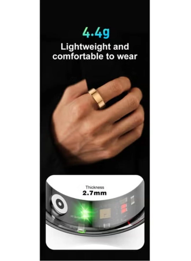 Smart Fitness Ring - Heart Rate Oxygen Sleep Tracking IP68 Waterproof Size 11