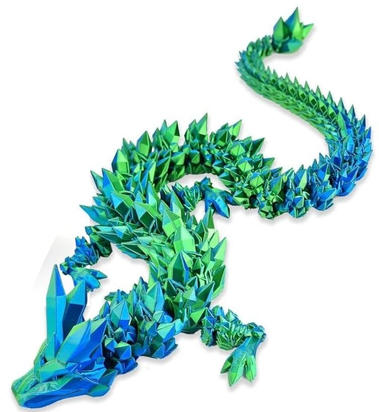 3D Printed Dragon - 27" Articulated Crystal
