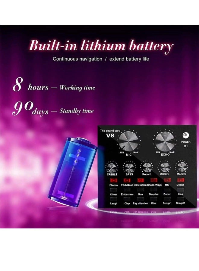 BM-800 + V8 live sound card Wireless Microphone