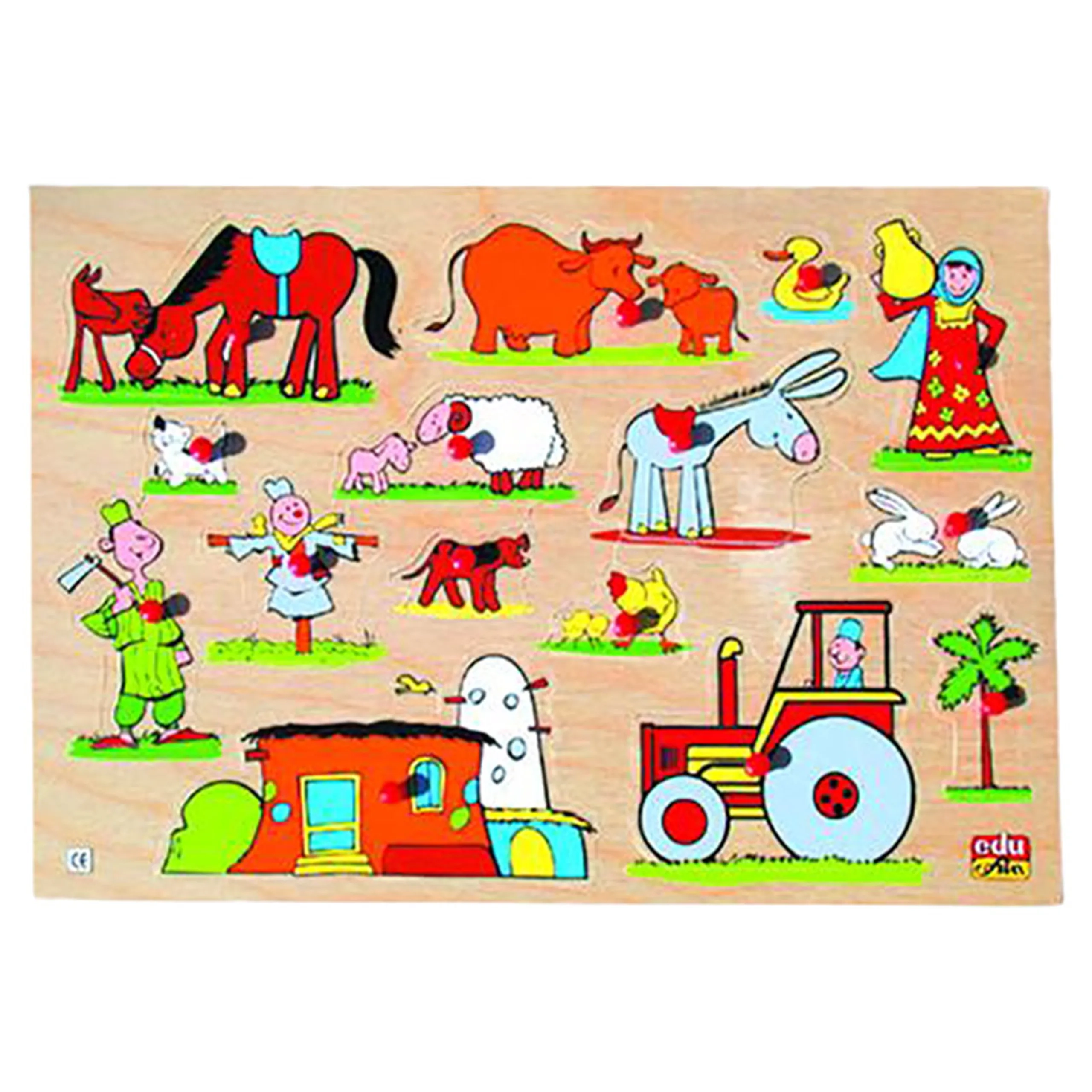 Edu Fun Egyptian Farm Double Sided Play Board Puzzle - 6 months