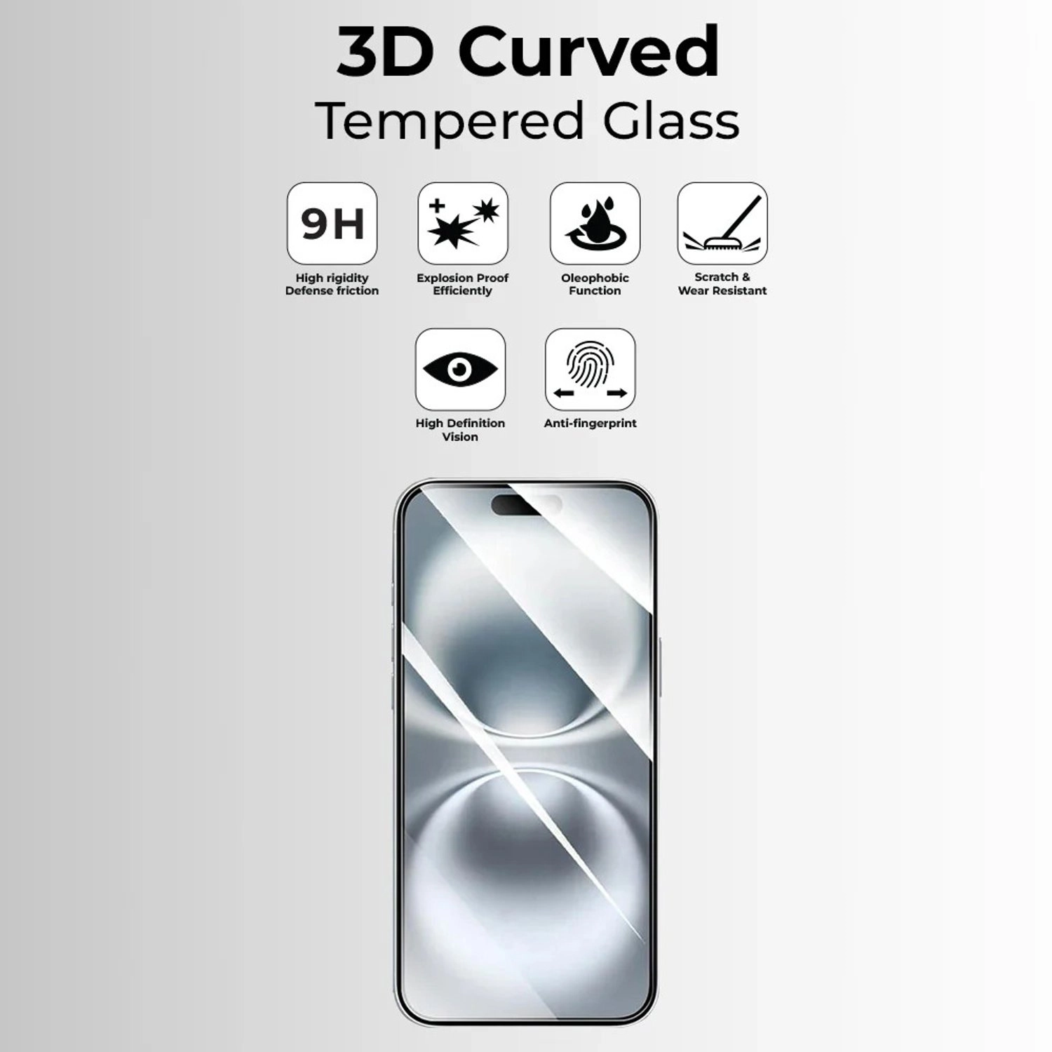 Clear Tempered Glass Screen Protector for iPhone 17 Pro Max
