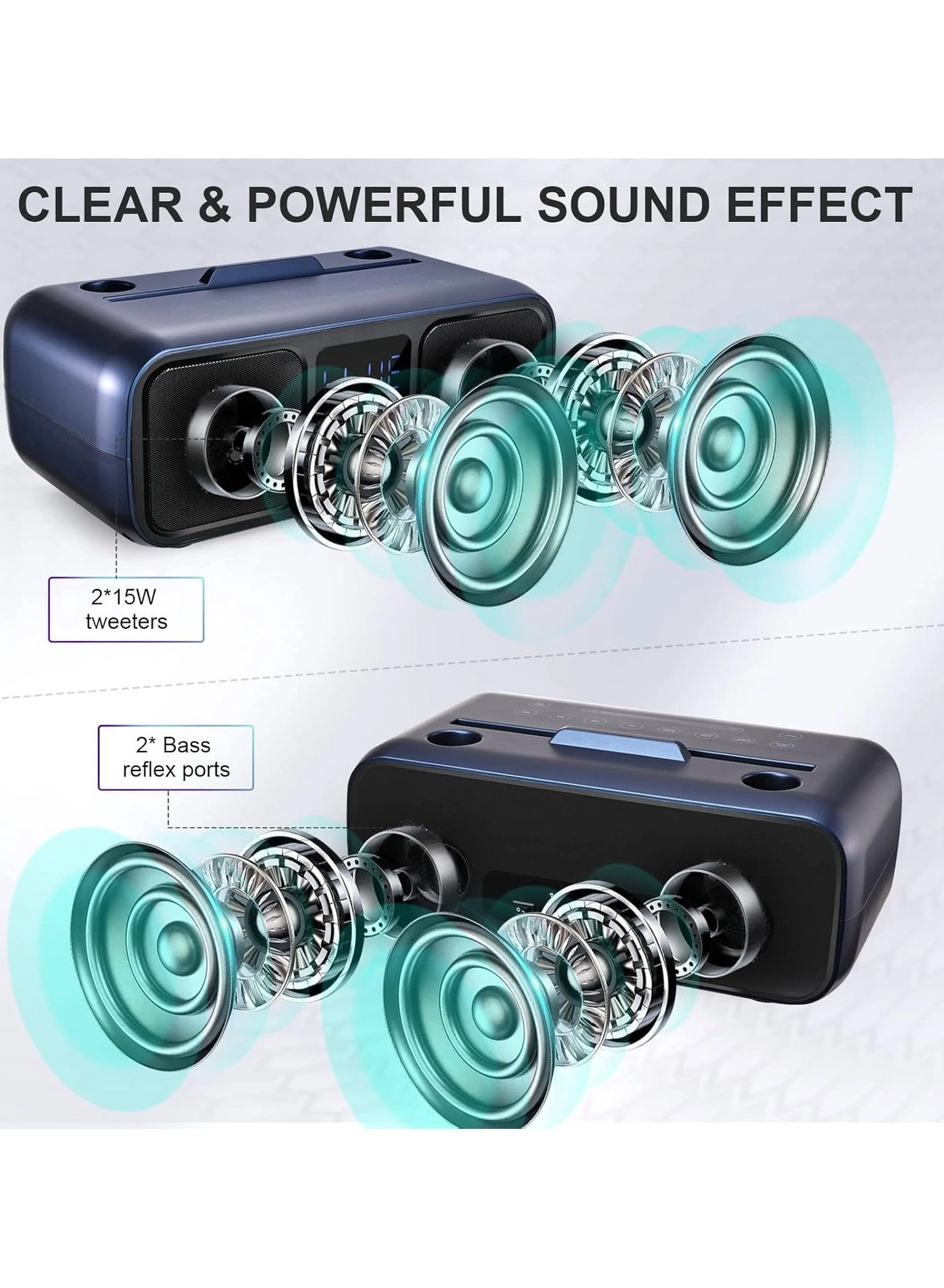 Portable Bluetooth Speaker PA System - 2 Wireless Microphones