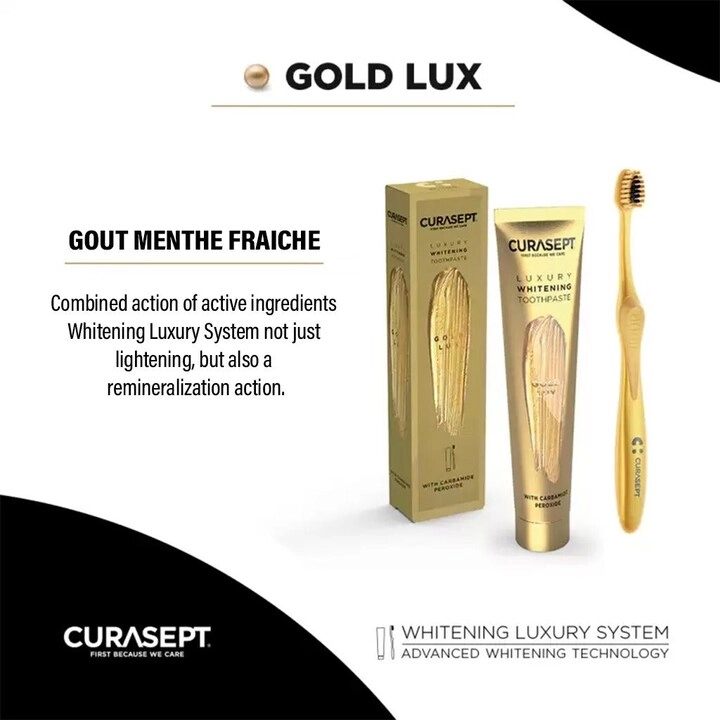 Gold Luxury Whitening Carbamide Peroxide Toothpaste Adults 75ml + Whitening Toothbrush
