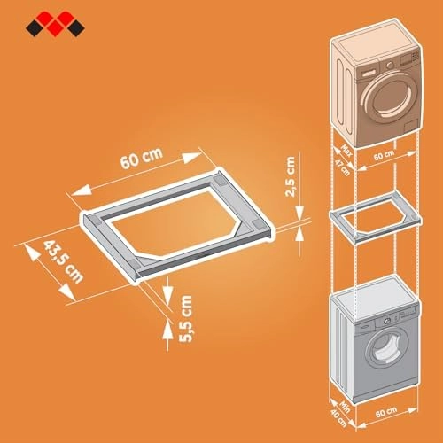 Base Tower Slim L45 - 6 meter Fits most washing machines and tumble dryers