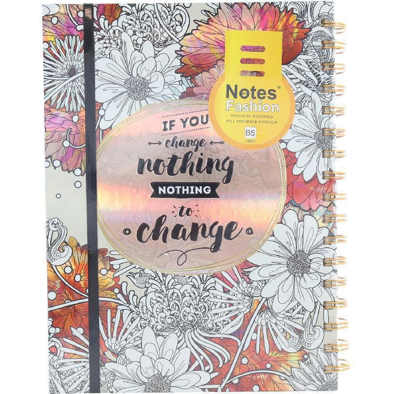Notebook 19 X 26 cm Spiral - Grid 100 Sheets