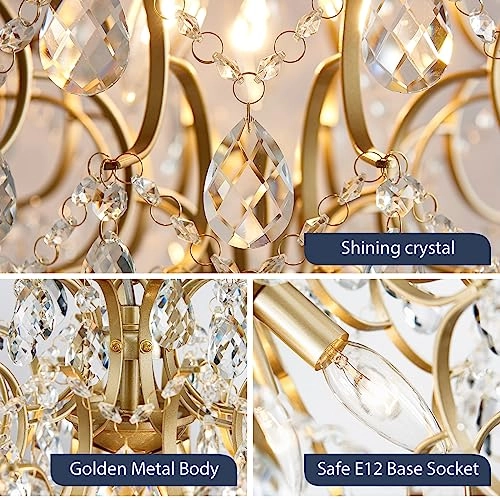 Pendant Chandelier - Crystal Raindrop 3 E14 Bulbs