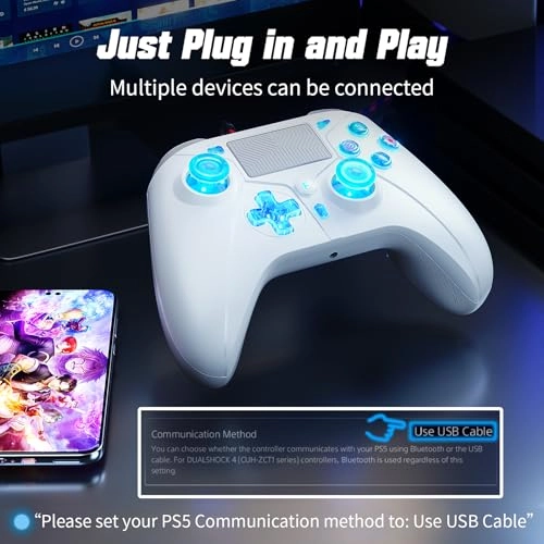 LED Wired Controller - PS5/PS5 Pro/PS5 Slim PS4 PC