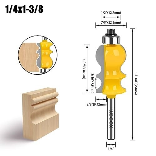Architectural Casting Router Bit - 8mm 3 Pcs