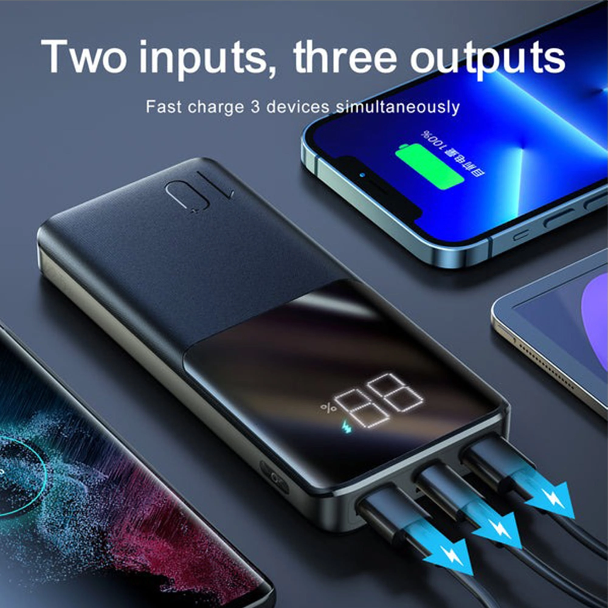 PB191 - 10000mAh 5 Watt 2 USB-A 1 USB-C
