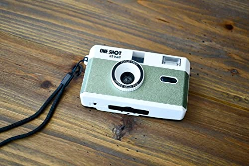 Half-Frame Reusable 35mm Film Camera - Built In Flash 50mm lens