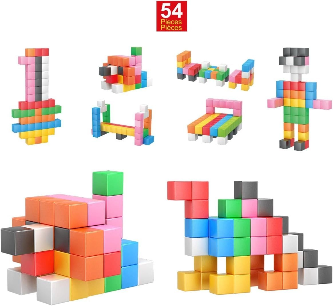 Picasso Magnetic Cubes Learning Blocks - 3+ 54 pieces