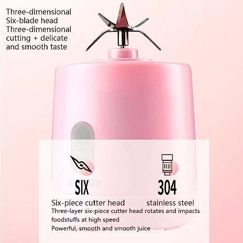 Mini Smoothie Blender - Portable USB Rechargeable 6-Blade Tritan Bottle