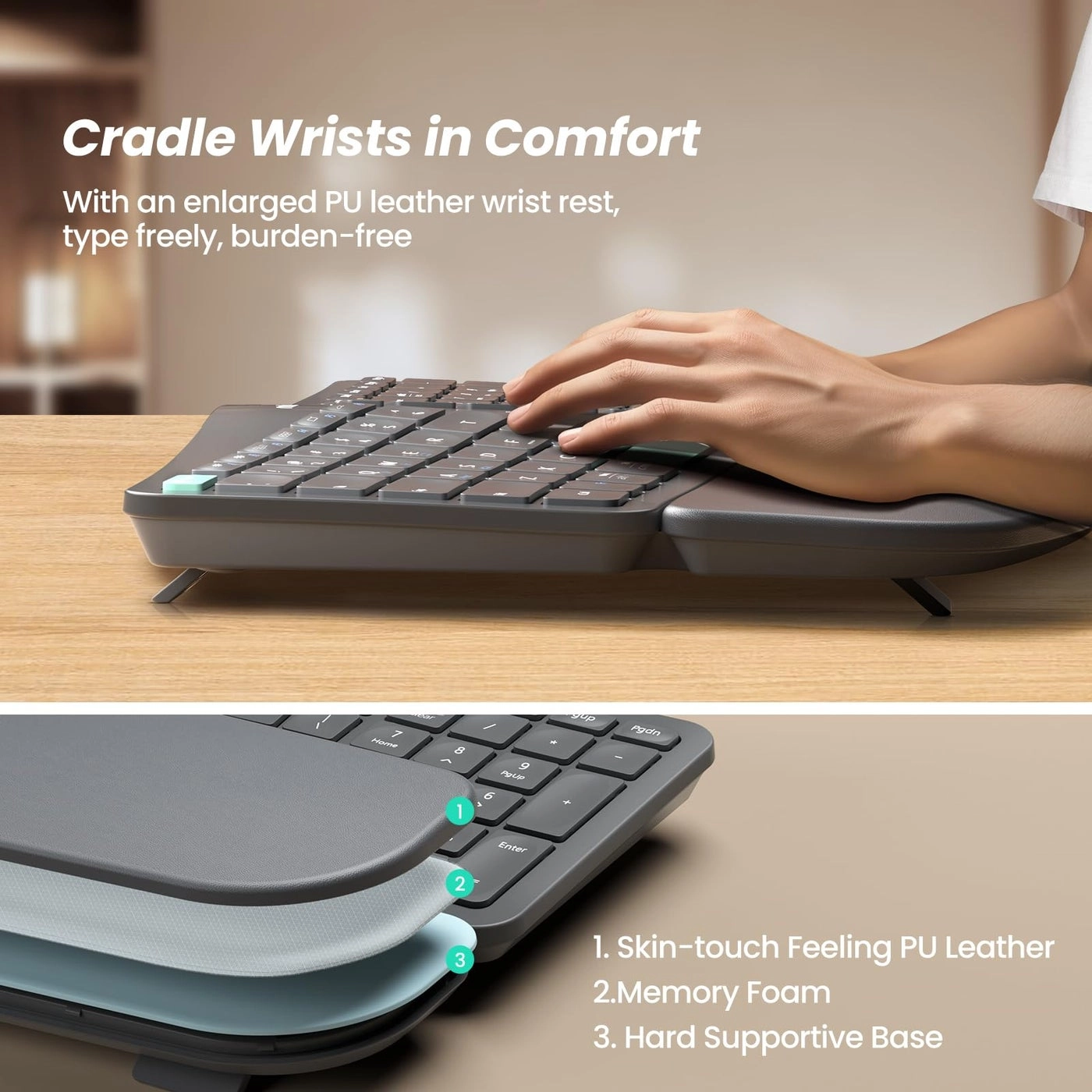 Wireless Ergonomic Keyboard - Wireless