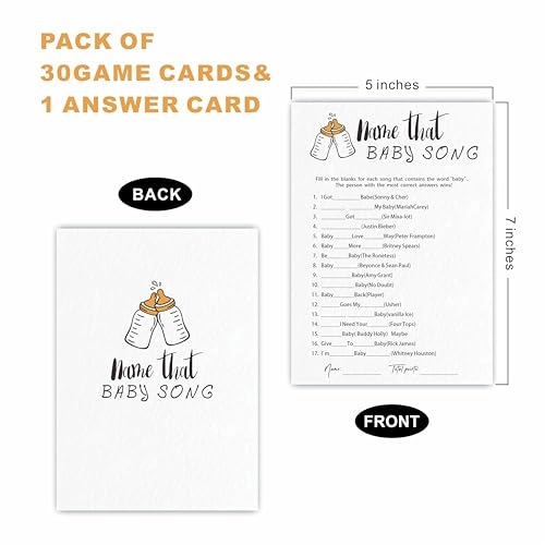 Popin Bottle Baby Shower Game Cards - 30 piece(s)