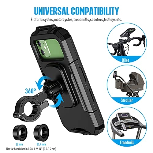 Universal Bike Phone Holder - 360° Rotatable Detachable Compatible with Phone 12 Pro/12/12 Mini