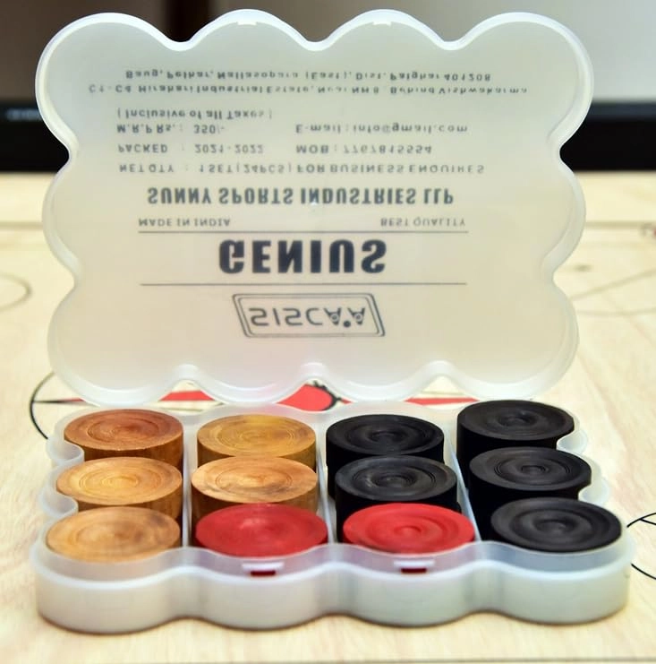 SISCAA Carrom Coin - 24 Coins Rosewood